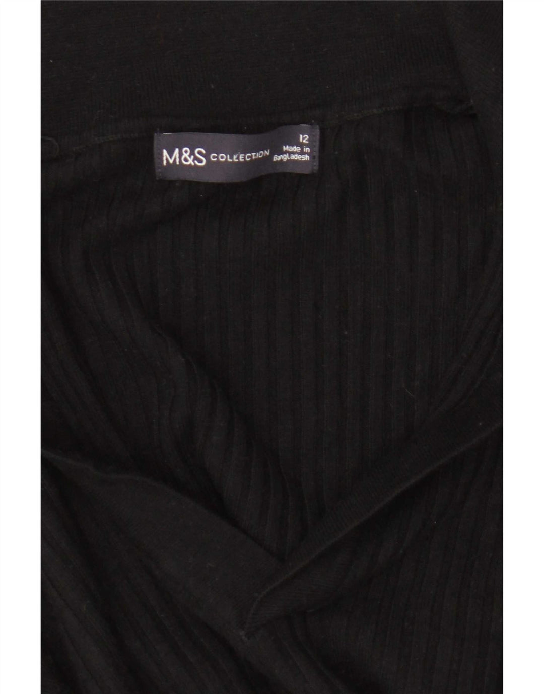 Suéter feminino Marks & Spencer com gola polo e gola alta Reino Unido 12 médio preto
