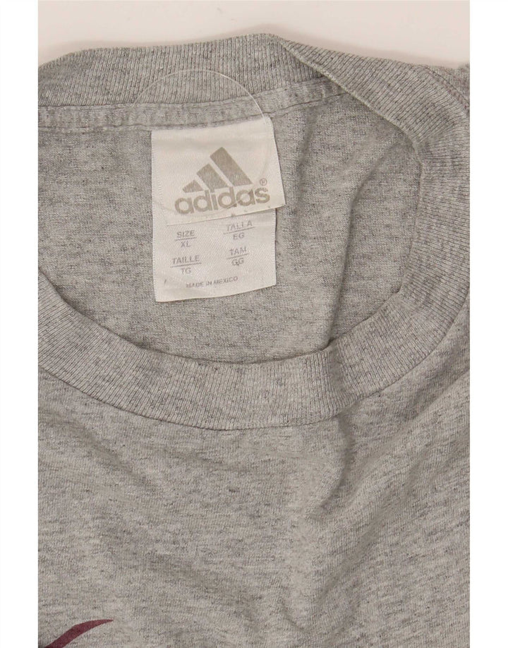 Adidas Mens Graphic Top Manga Longa XL Cinza Algodão