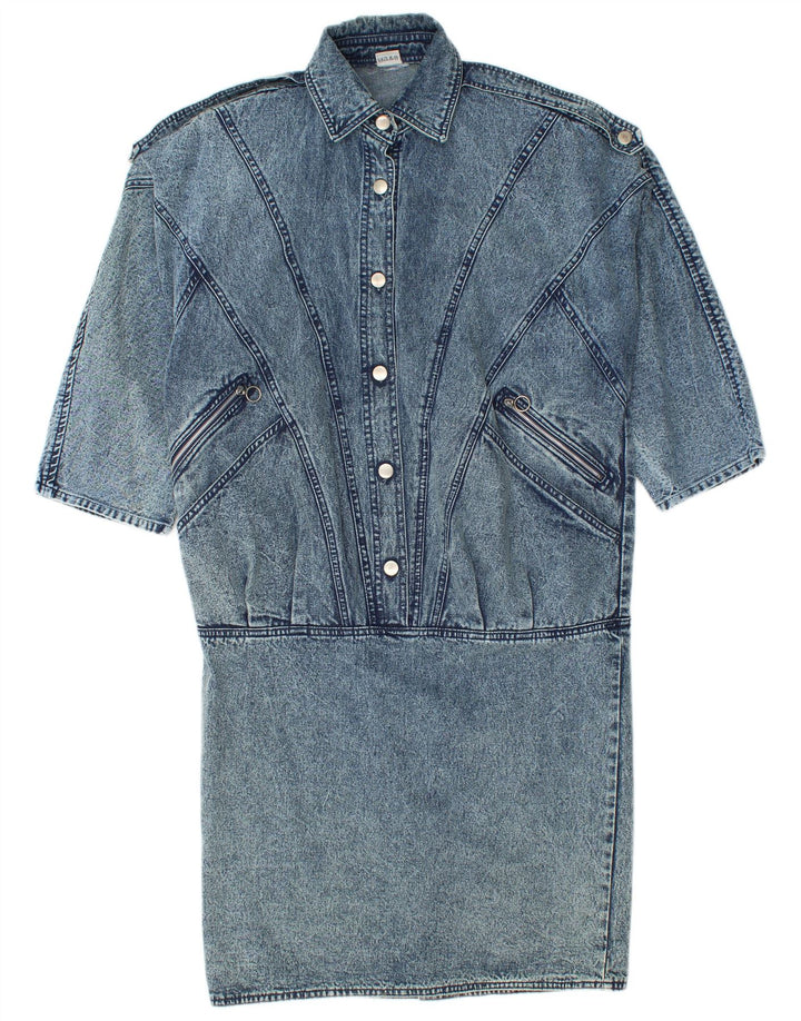 Vestido feminino vintage militar jeans cintura baixa IT 42/44 azul médio