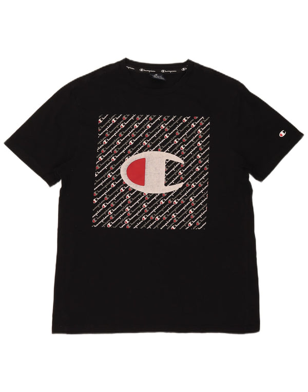 Camiseta masculina gráfica Champion Top médio preto