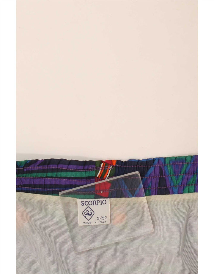 Scorpio Mens Swimming Shorts IT 52 Grande Poliéster Geométrico Azul Marinho