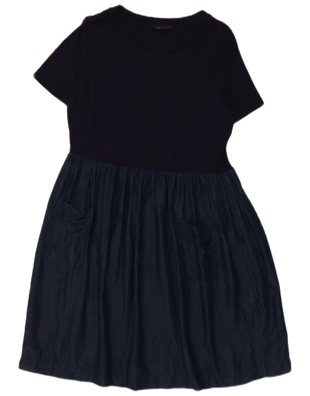 Vestido básico feminino Marks & Spencer UK 12 médio azul marinho Lyocell