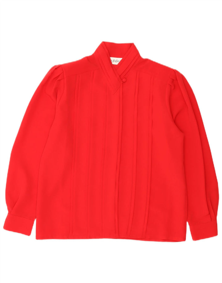 Blusa feminina Yves St. Clair Petites EUA 8 poliéster vermelho médio