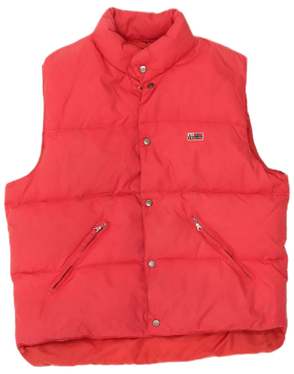 Colete acolchoado masculino Napapijri com gráfico geográfico UK 44 2XL nylon vermelho