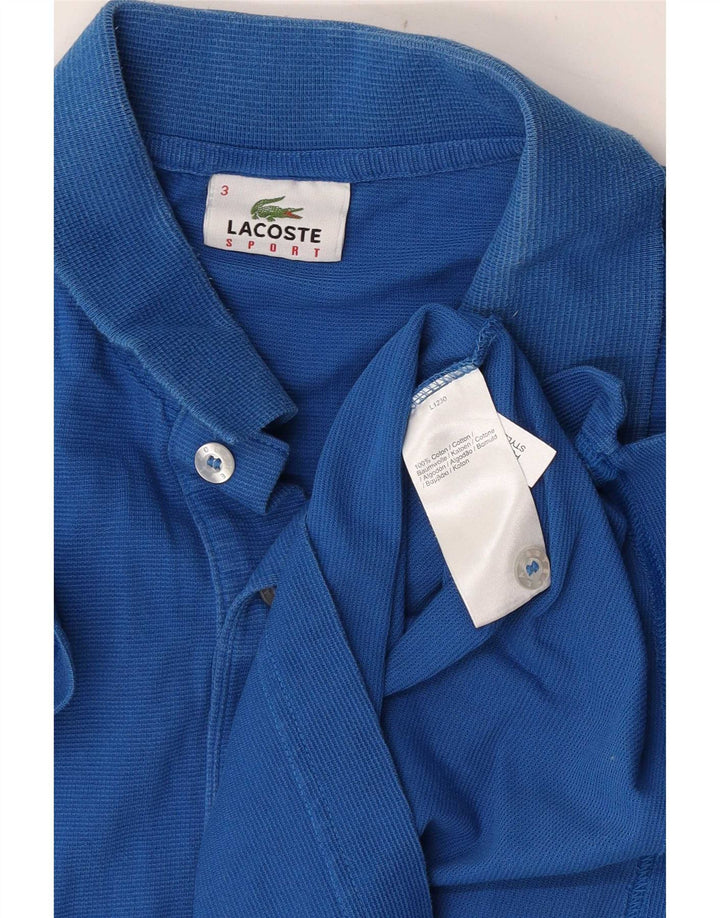 Camisa polo masculina Lacoste tamanho 3 pequeno algodão azul