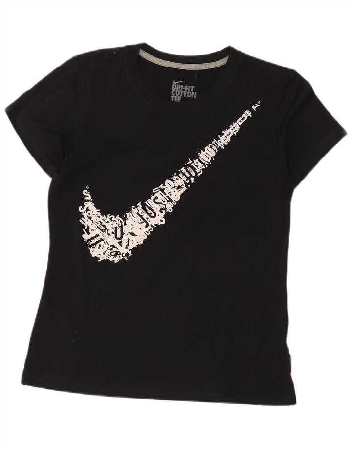 Camiseta Nike Feminina Dri Fit Graphic Top UK 14 Médio Preto