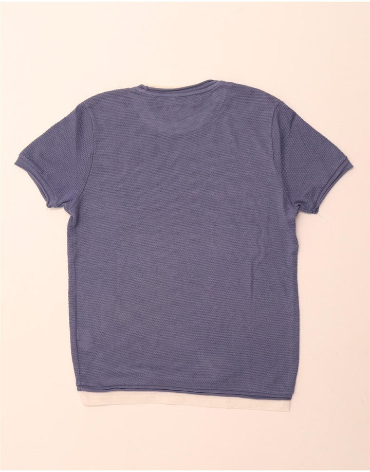 Camiseta masculina ZARA Top médio algodão azul marinho