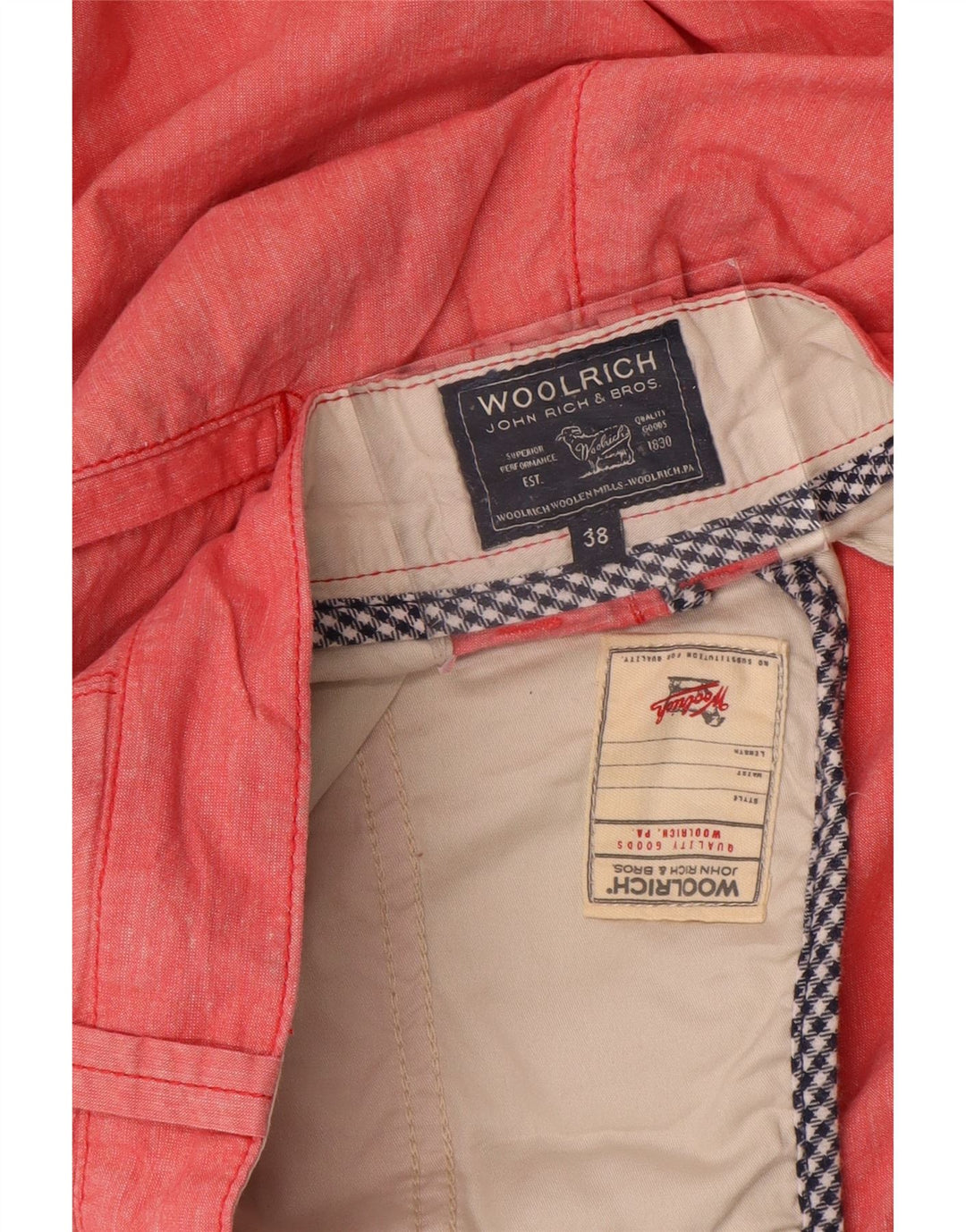 Shorts chino masculino WOOLRICH W38 XL vermelho