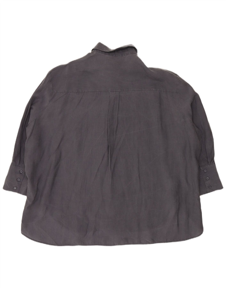 Zara Camisa Longline Feminina Oversized Reino Unido 18 XL Azul Marinho