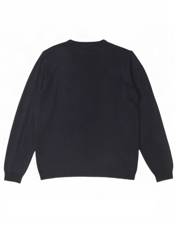 Suéter masculino Marks & Spencer com decote em V XL azul marinho acrílico