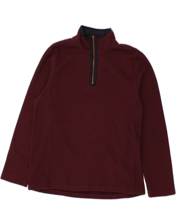 MOUNTAIN WAREHOUSE Mens Zip Neck Sweatshirt Jumper Medium Maroon Cotton Vintage Mountain Warehouse and Second-Hand Mountain Warehouse from Messina Hembry 