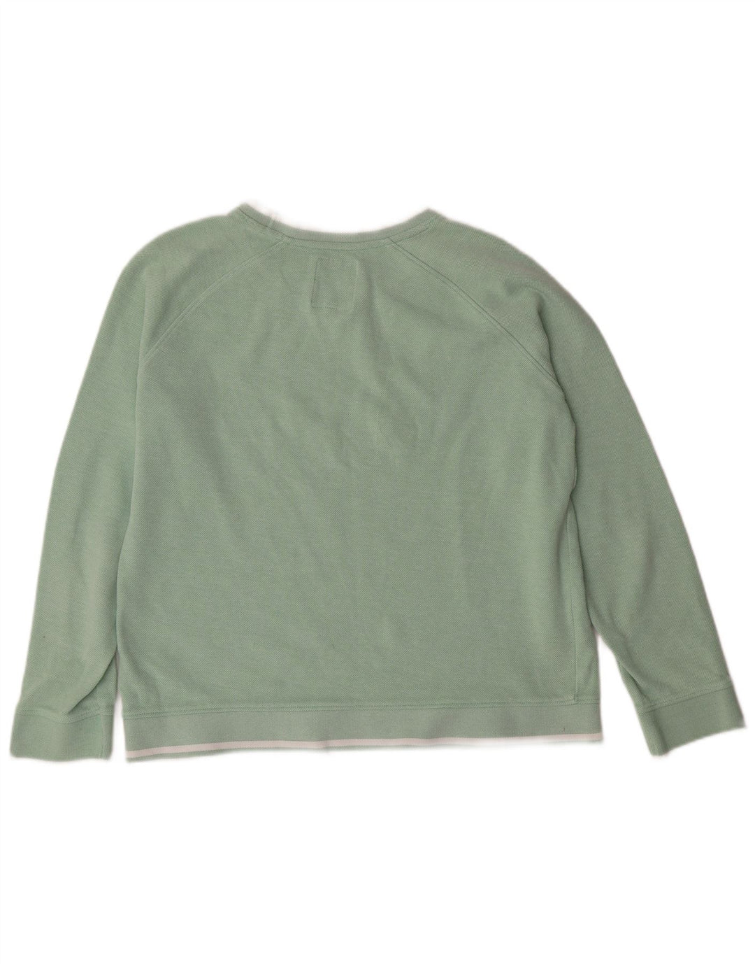 CREW CLOTHING Suéter feminino cropped UK 14 algodão verde médio