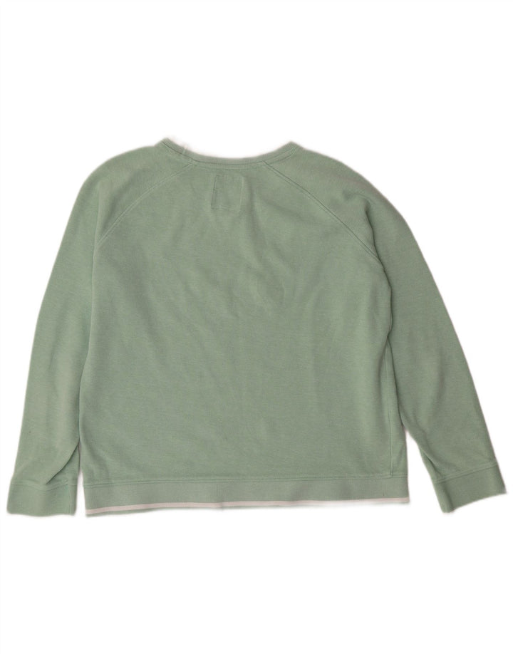 CREW CLOTHING Suéter feminino cropped UK 14 algodão verde médio
