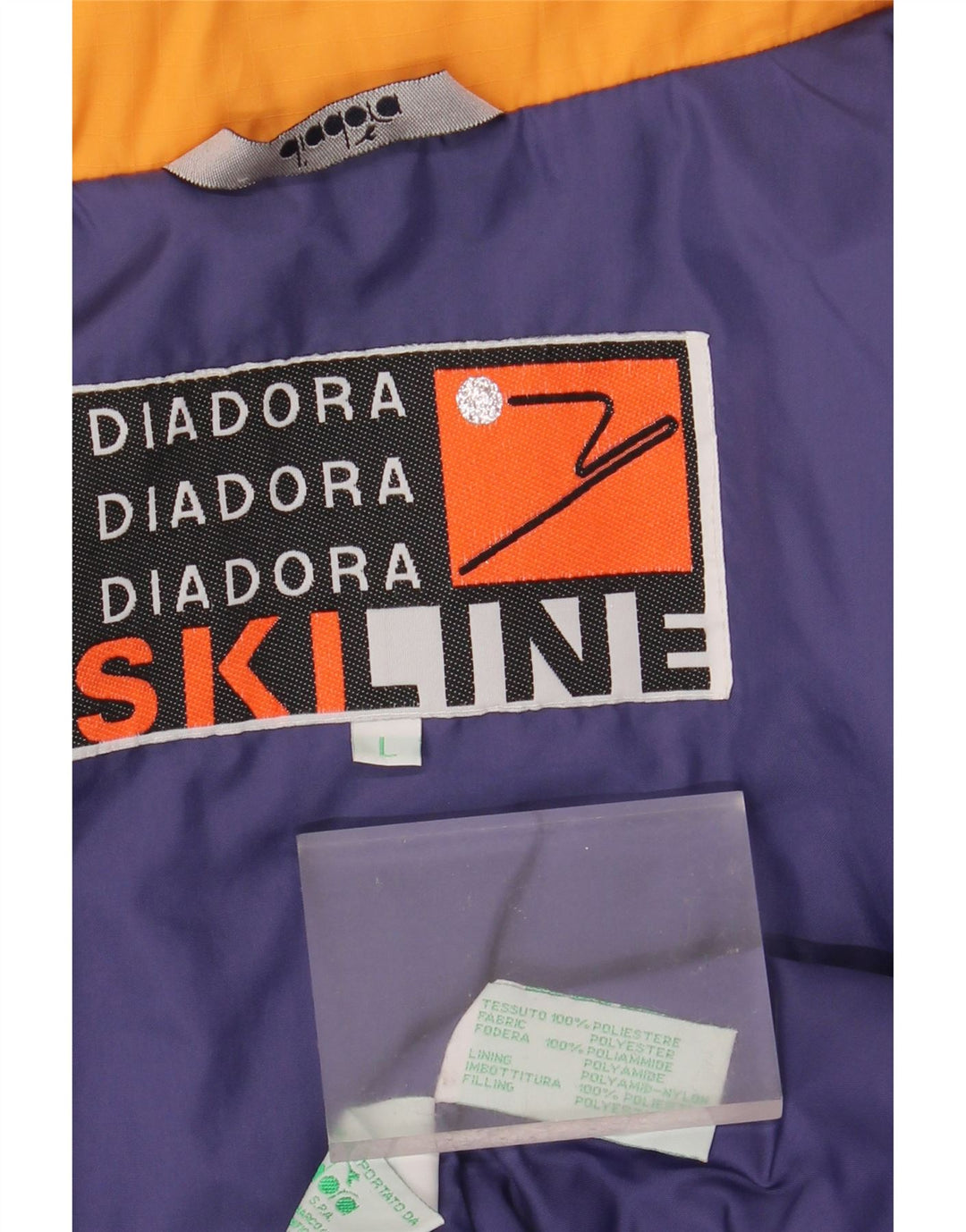 Jaqueta de esqui masculina DIADORA UK 40 poliéster grande colorblock azul