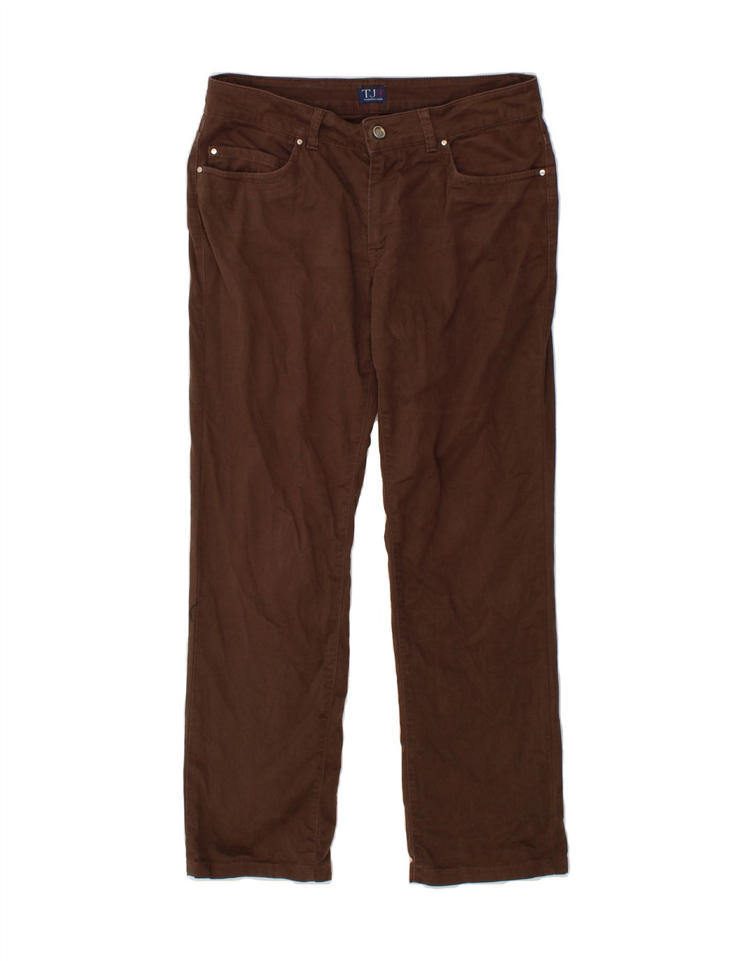 TRUSSARDI Womens Straight Casual Trousers W29 L28 Brown Cotton Vintage Trussardi and Second-Hand Trussardi from Messina Hembry 