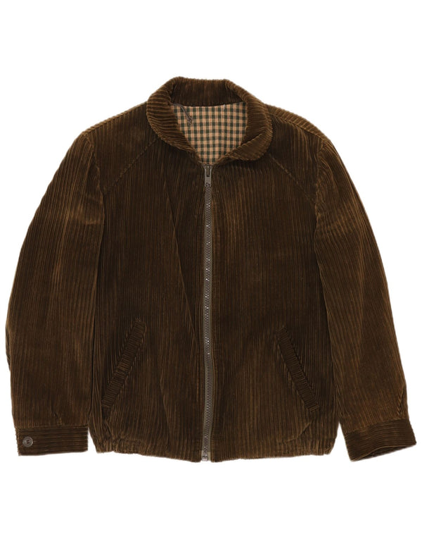 Jaqueta masculina de veludo VINTAGE UK 40 grande algodão marrom