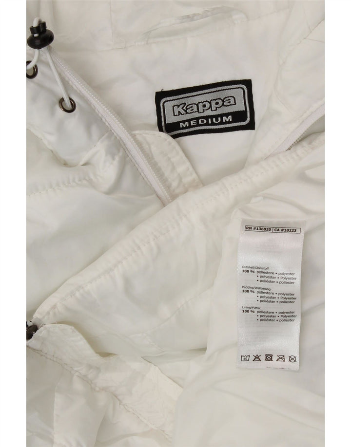 Colete acolchoado com capuz feminino Kappa UK 12 poliéster branco médio