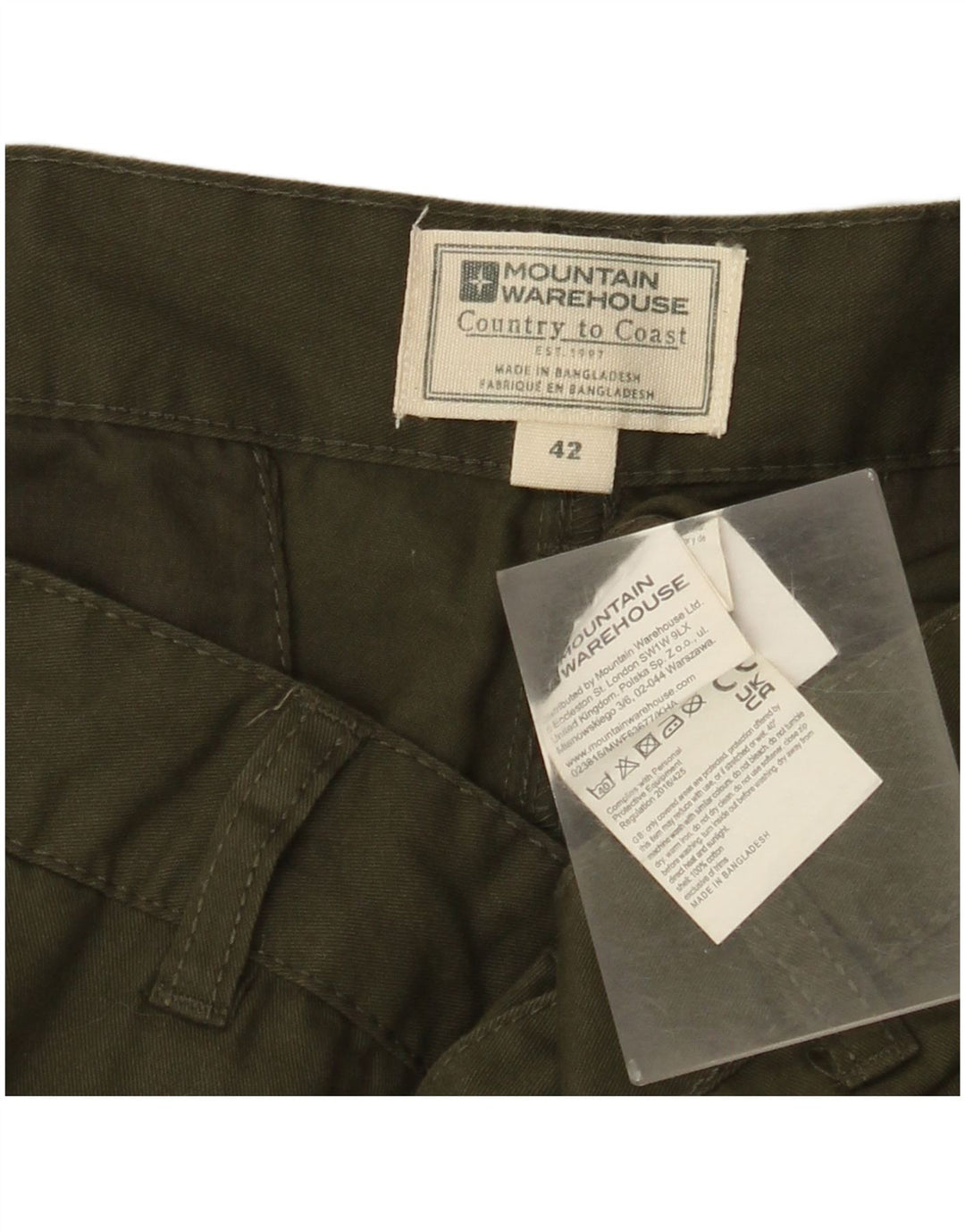 Shorts cargo masculino Mountain Warehouse W42 2XL algodão verde