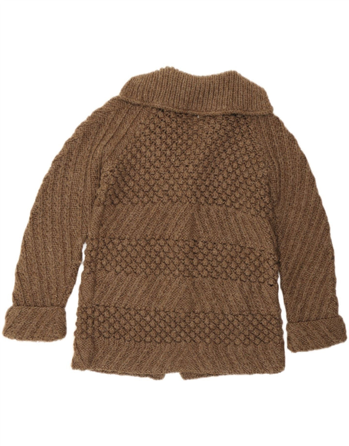 Suéter Cardigan Feminino Vintage Reino Unido 16 Grande Marrom