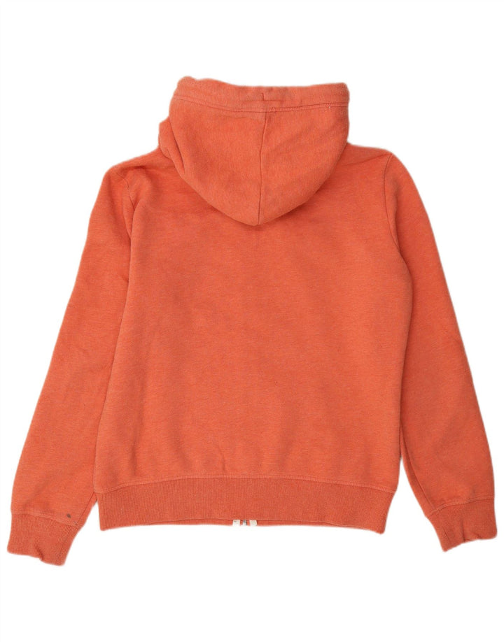 Suéter feminino Superdry com capuz e zíper grande UK 12 algodão laranja médio