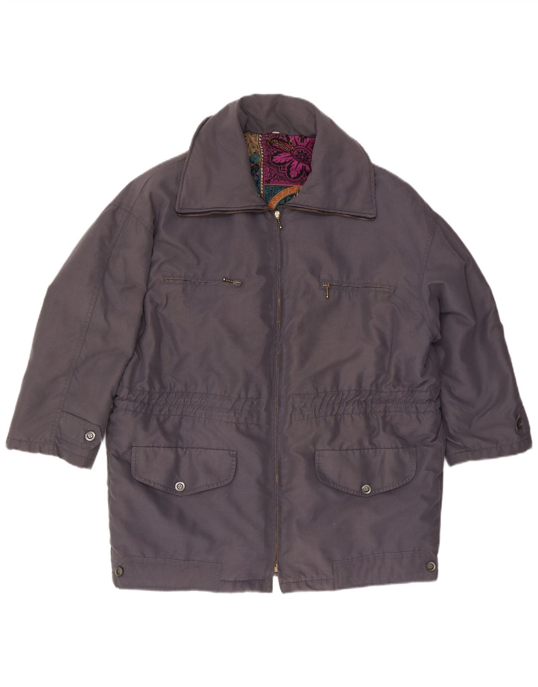 Jaqueta utilitária feminina vintage UK 16 grande cinza
