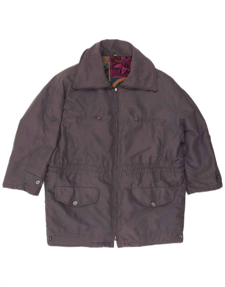 Jaqueta utilitária feminina vintage UK 16 grande cinza