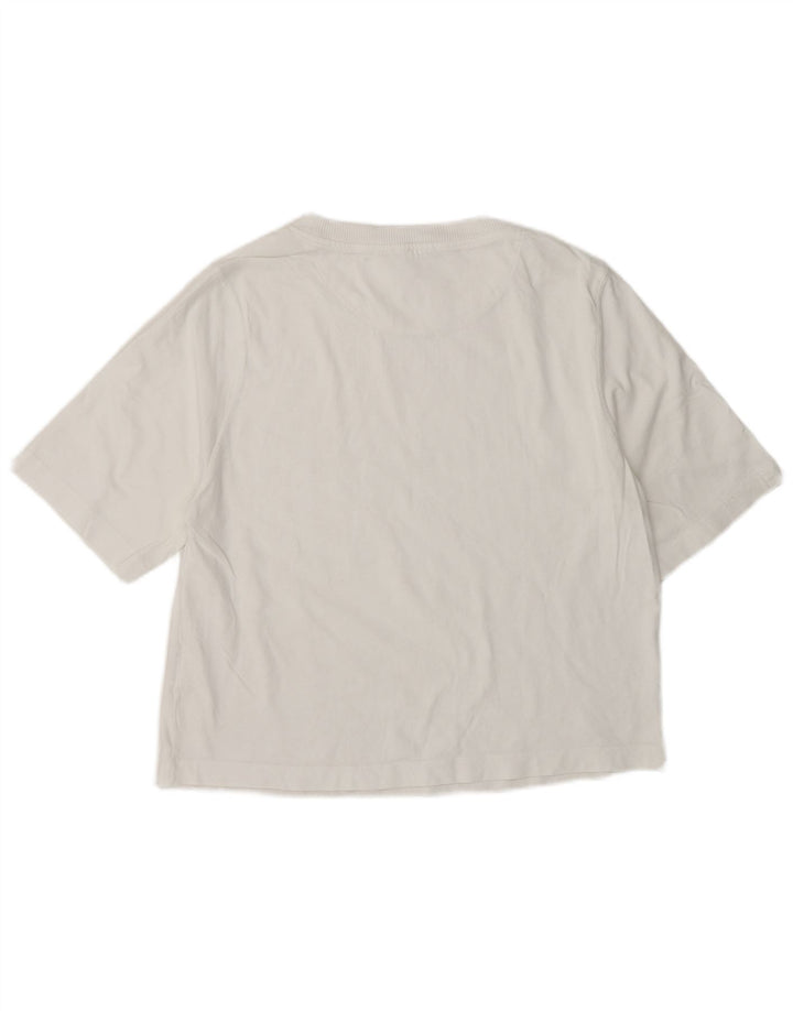 Camiseta feminina Benetton UK 14 médio algodão branco