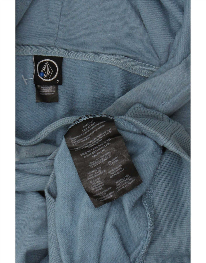 Volcom moletom com capuz masculino pequeno algodão azul