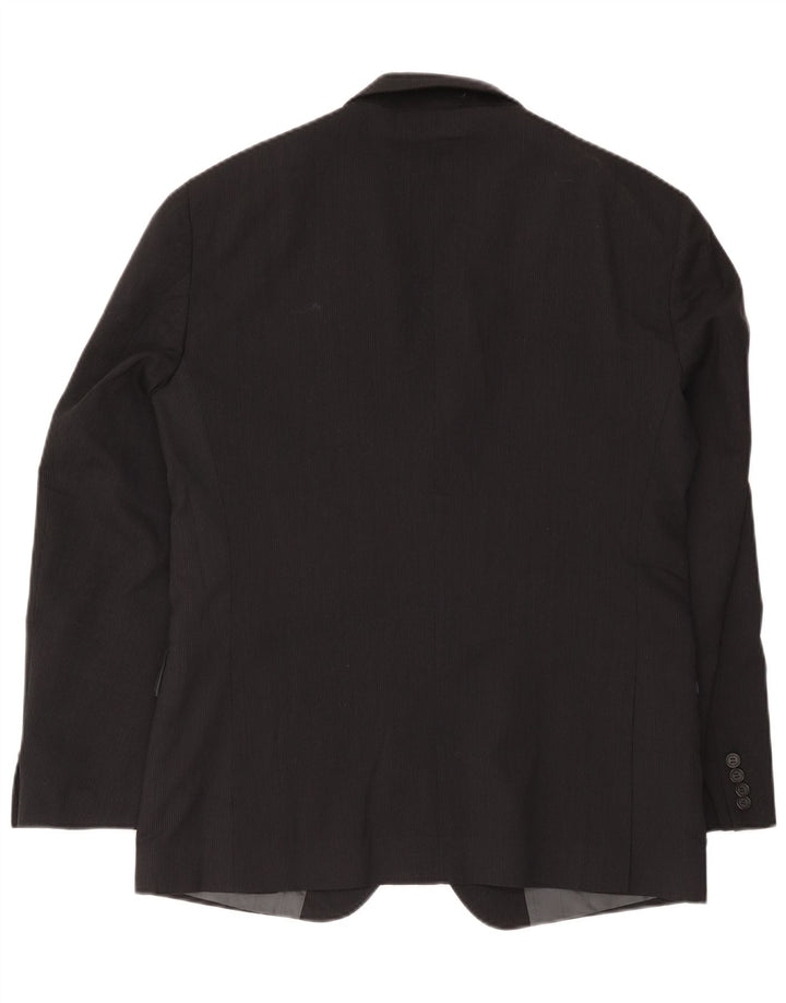 Jaqueta Blazer Masculina Calvin Klein com 2 Botões IT 52 XL Lã Risca de Giz Preta