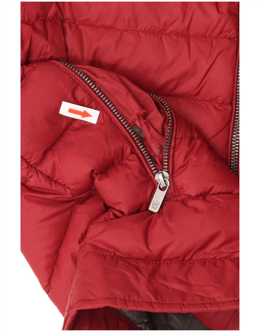 Jaqueta feminina acolchoada com capuz Massimo Dutti Reino Unido 14 grande Borgonha
