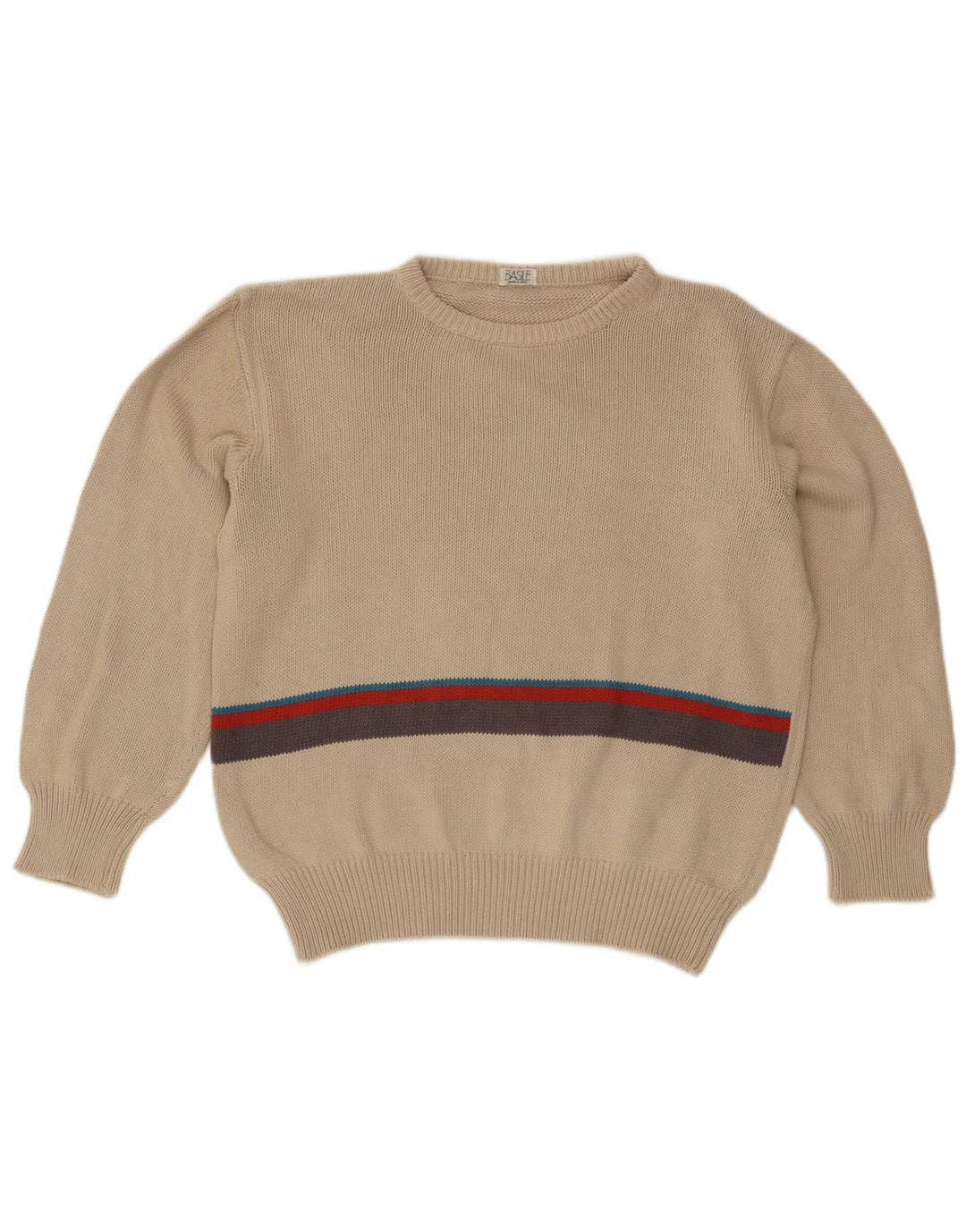 Suéter masculino Basile com gola redonda, grande algodão colorblock bege