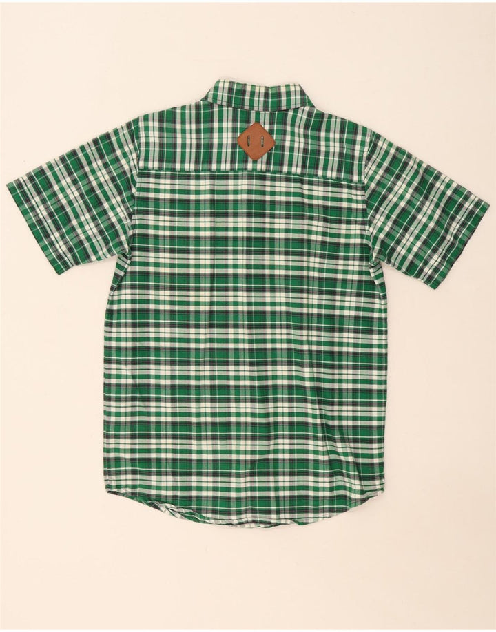 Camisa masculina de manga curta CARHARTT pequena verde xadrez de algodão