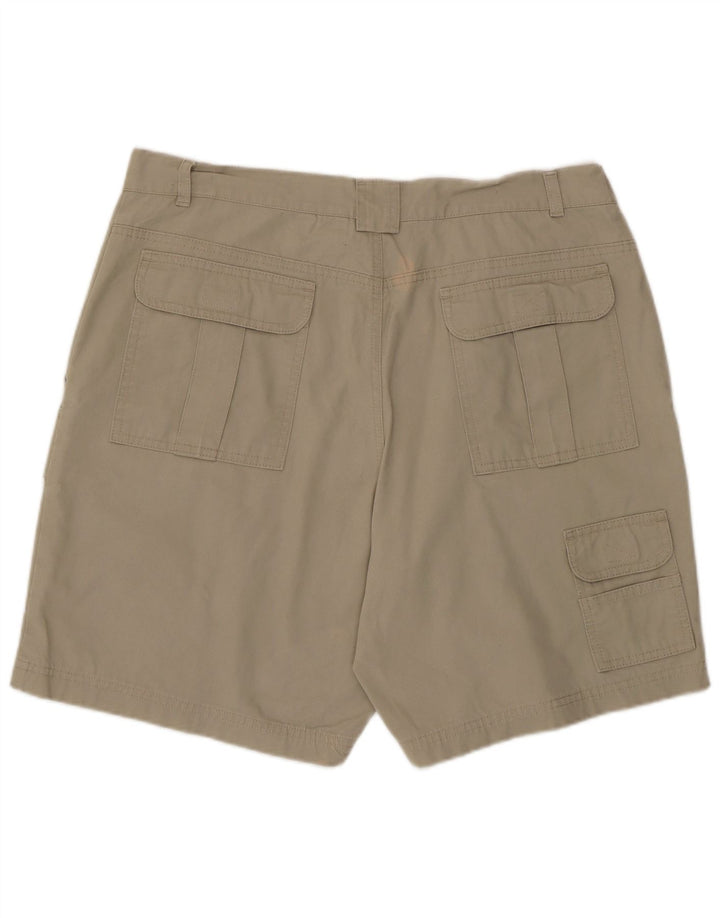 Shorts cargo regular masculino Eddie Bauer W36 grande algodão bege