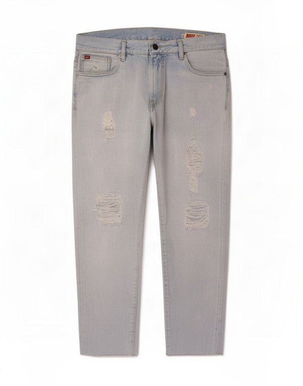 Rifle Mens Jeans recortados desgastados W36 L26 algodão azul