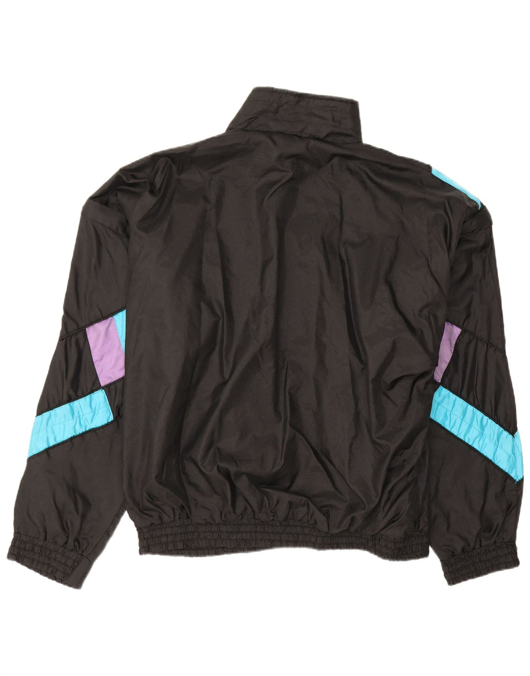 Jaqueta superior de agasalho masculino vintage XL preto Colourblock poliamida