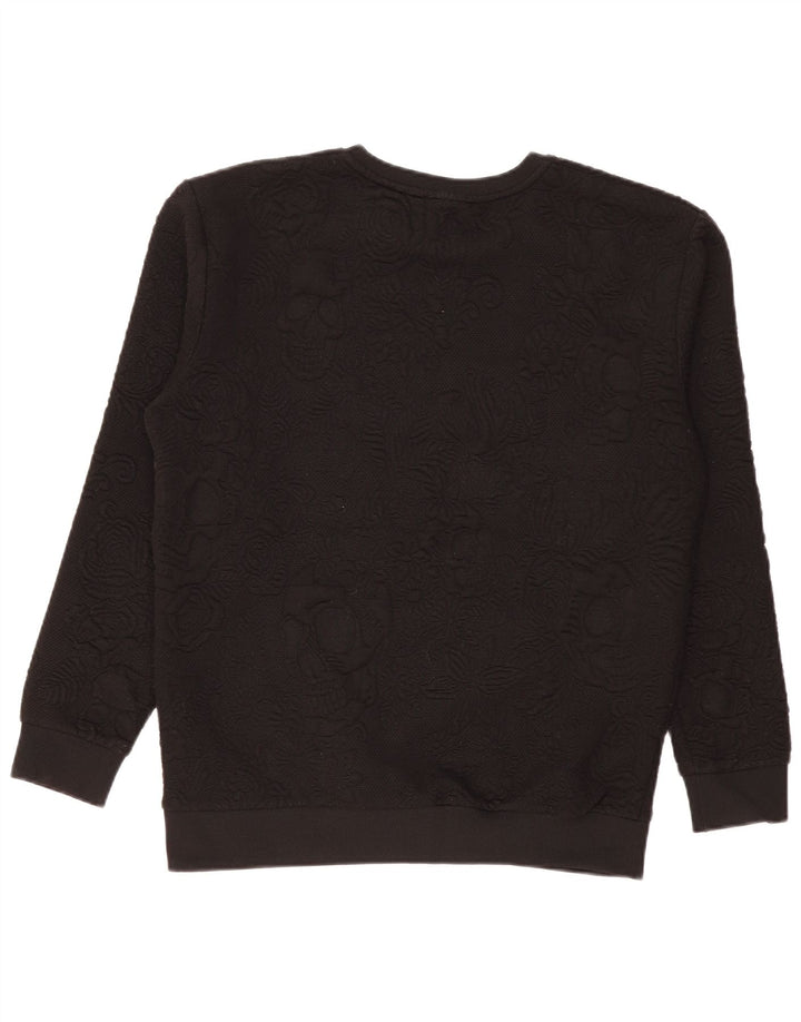 Zara moletom masculino jumper grande preto floral poliéster
