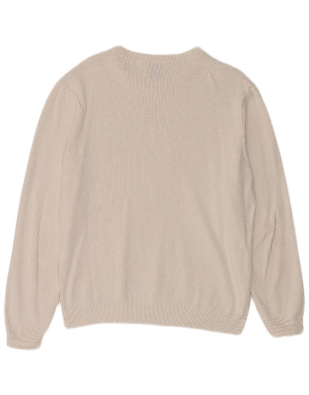 Zara Suéter masculino com gola redonda grande branco