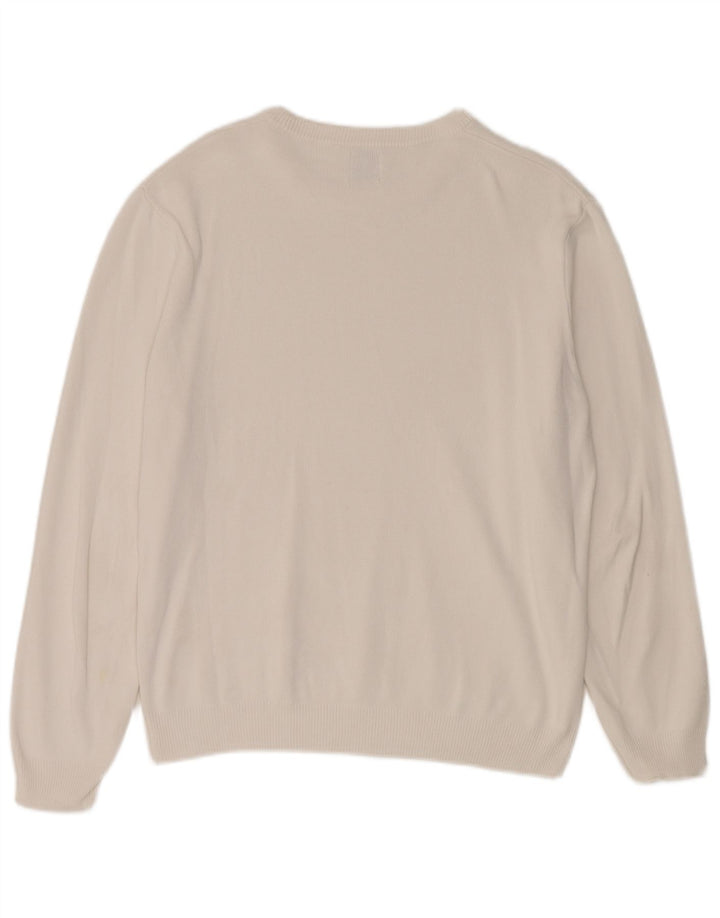 Zara Suéter masculino com gola redonda grande branco