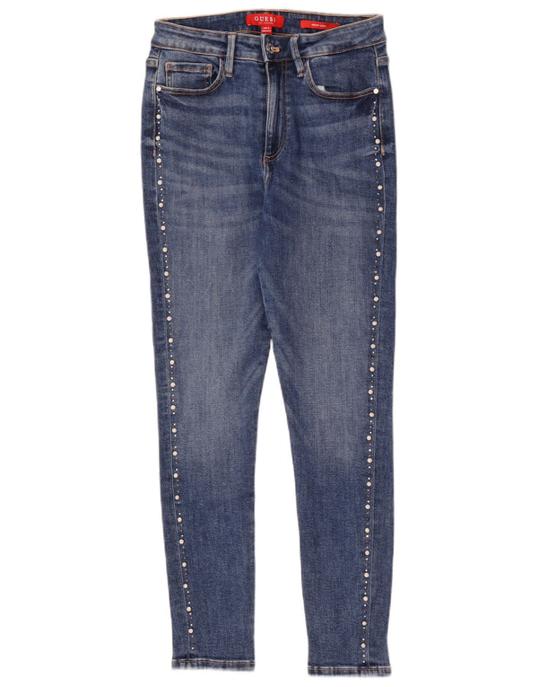 Guess Womens High Waist Skinny Jeans W28 L27 Blue Cotton