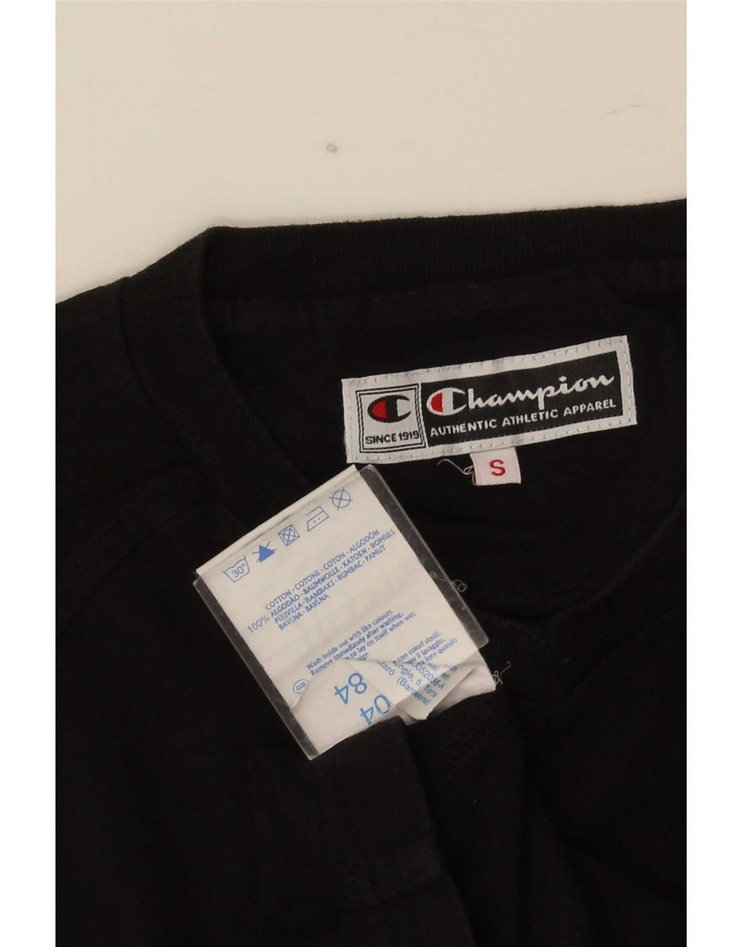 Camiseta masculina Champion pequena de algodão preto