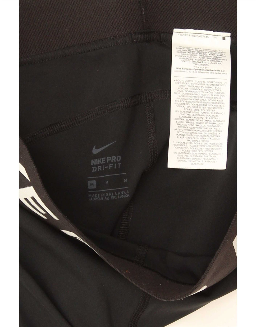 Leggings Nike Dri Fit Graphic UK 12 Médio Preto Poliéster