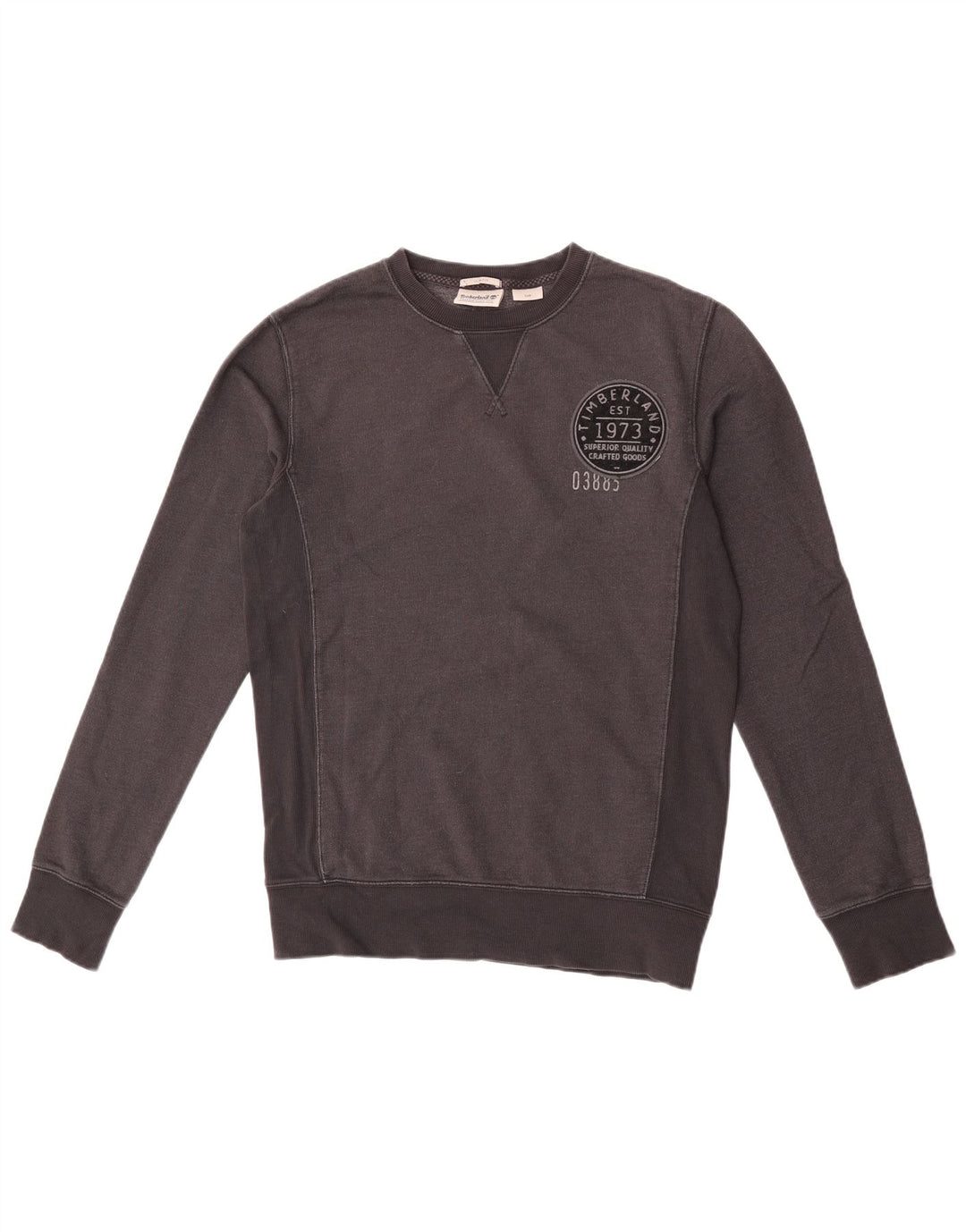 Timberland Mens Graphic Slim Fit Moletom Jumper Pequeno Algodão Preto