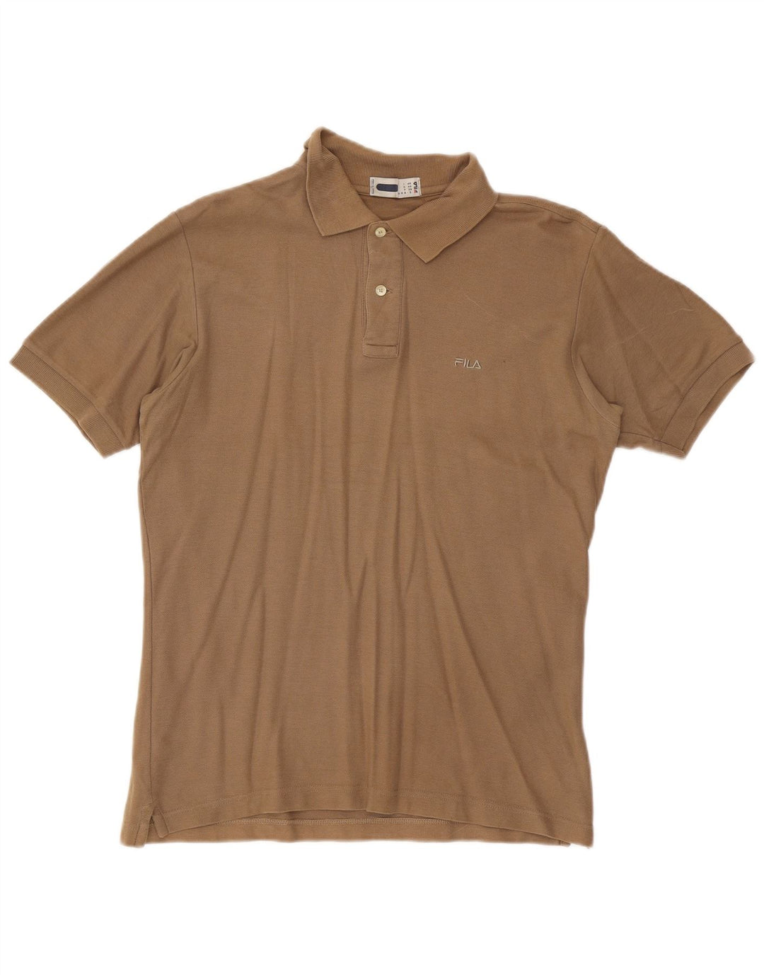 Camisa polo masculina Fila pequena algodão bege