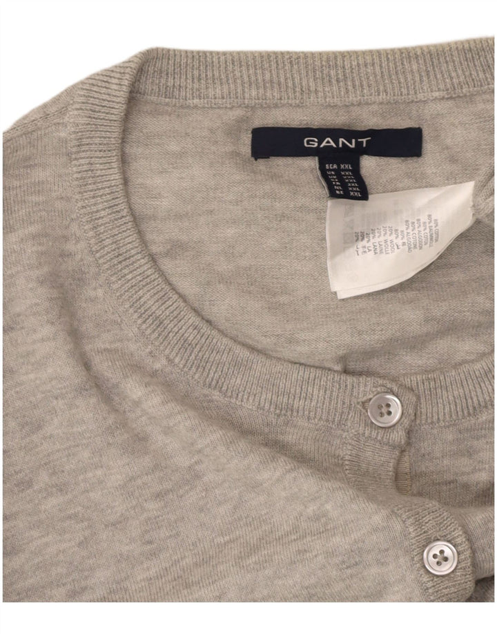 Suéter cardigã feminino GANT UK 20 2XL algodão cinza