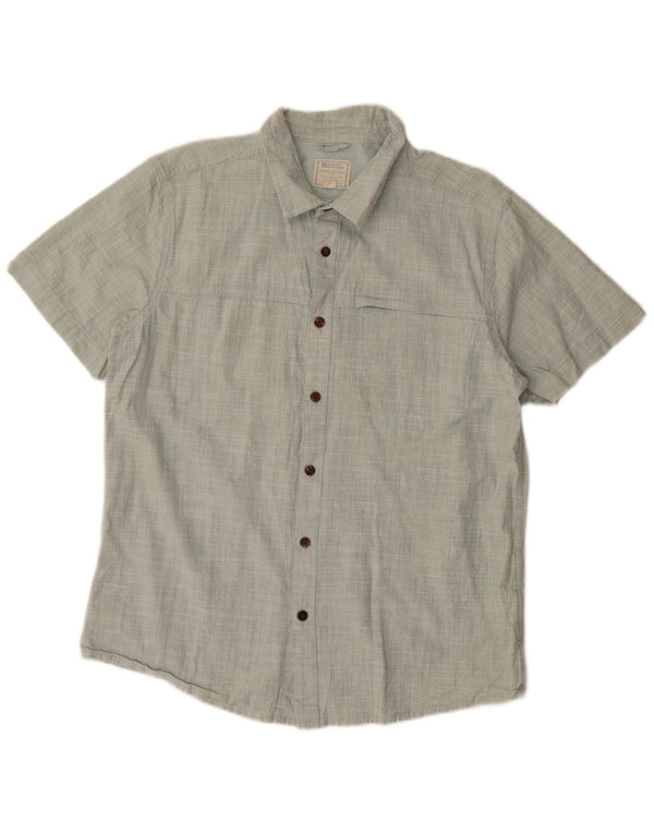 Camisa masculina de manga curta Mountain Warehouse, algodão manchado verde grande