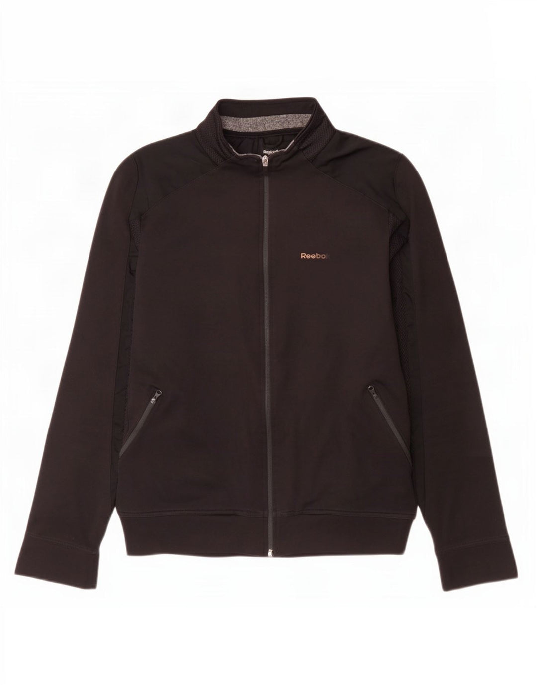 Reebok Mens Graphic Tracksuit Top Jacket Pequeno Poliéster Preto