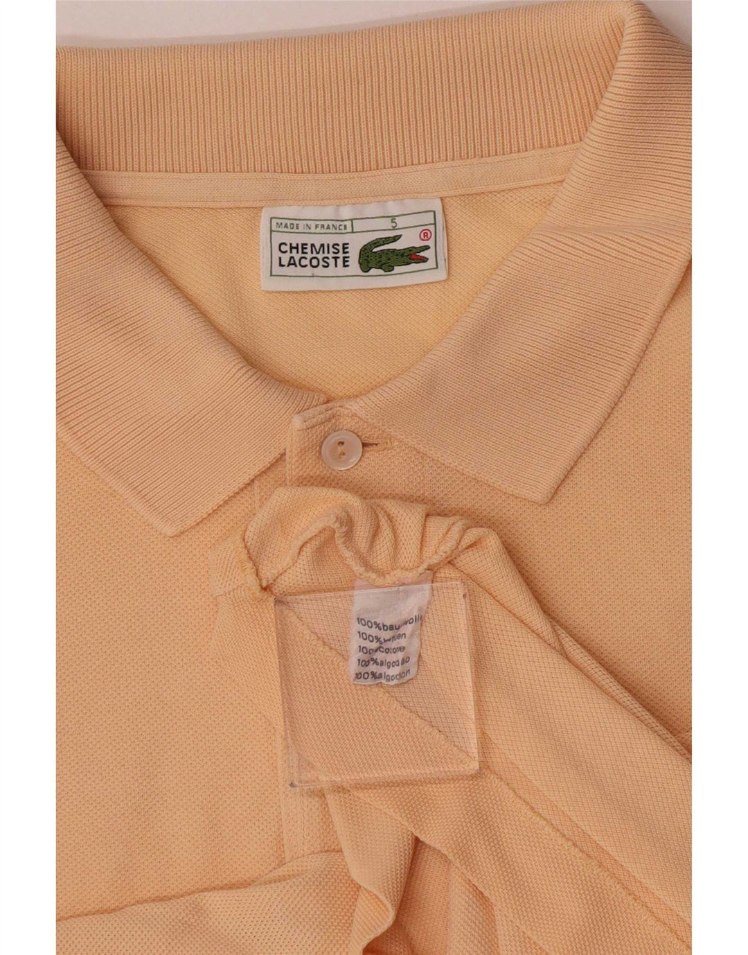 Camisa polo masculina Lacoste tamanho 5 grande algodão rosa