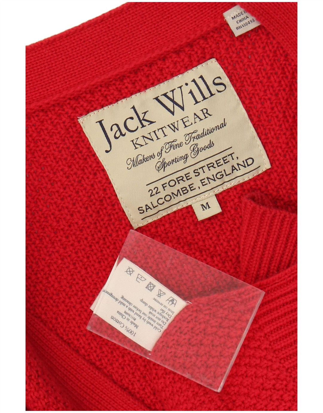 Suéter cardigã masculino JACK WILLS algodão vermelho médio