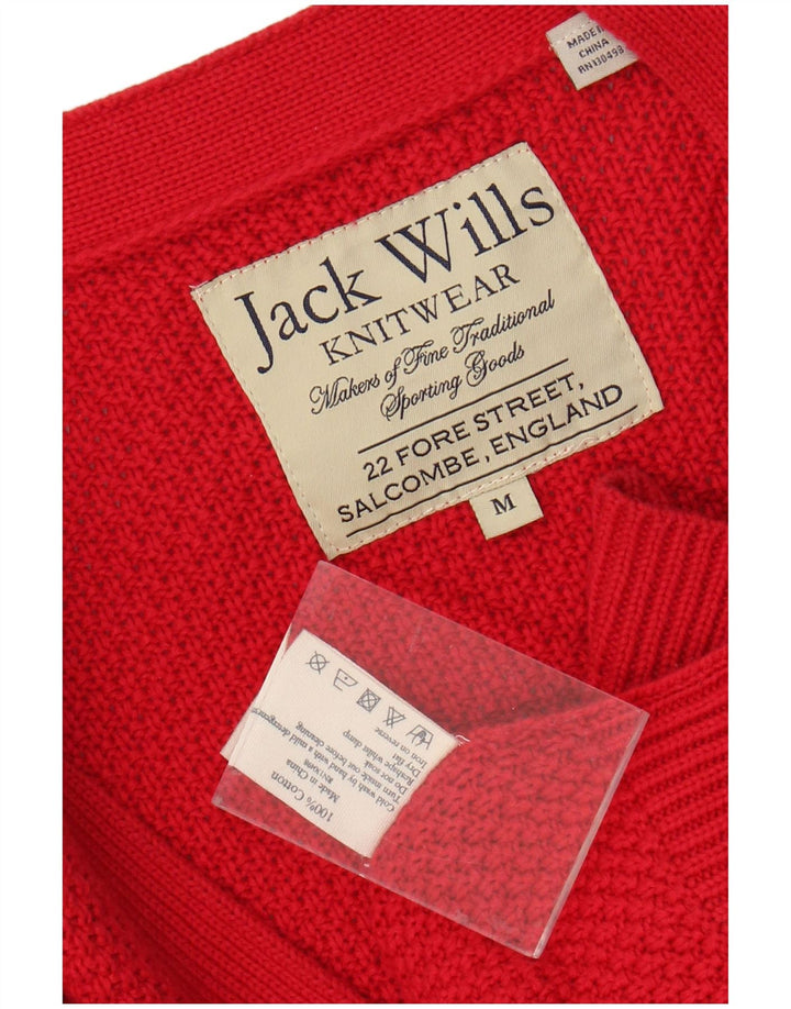 Suéter cardigã masculino JACK WILLS algodão vermelho médio