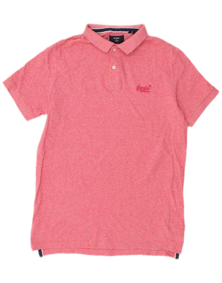 Camisa polo masculina Superdry médio algodão rosa